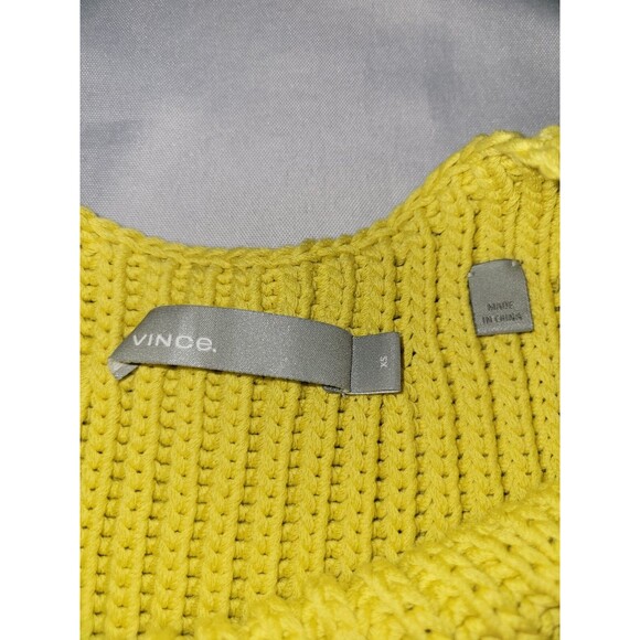 Vince Chunky Rib Sleeveless Thick Sweater Vest Yellow Womens Size XS Preppy - Picture 5 of 9